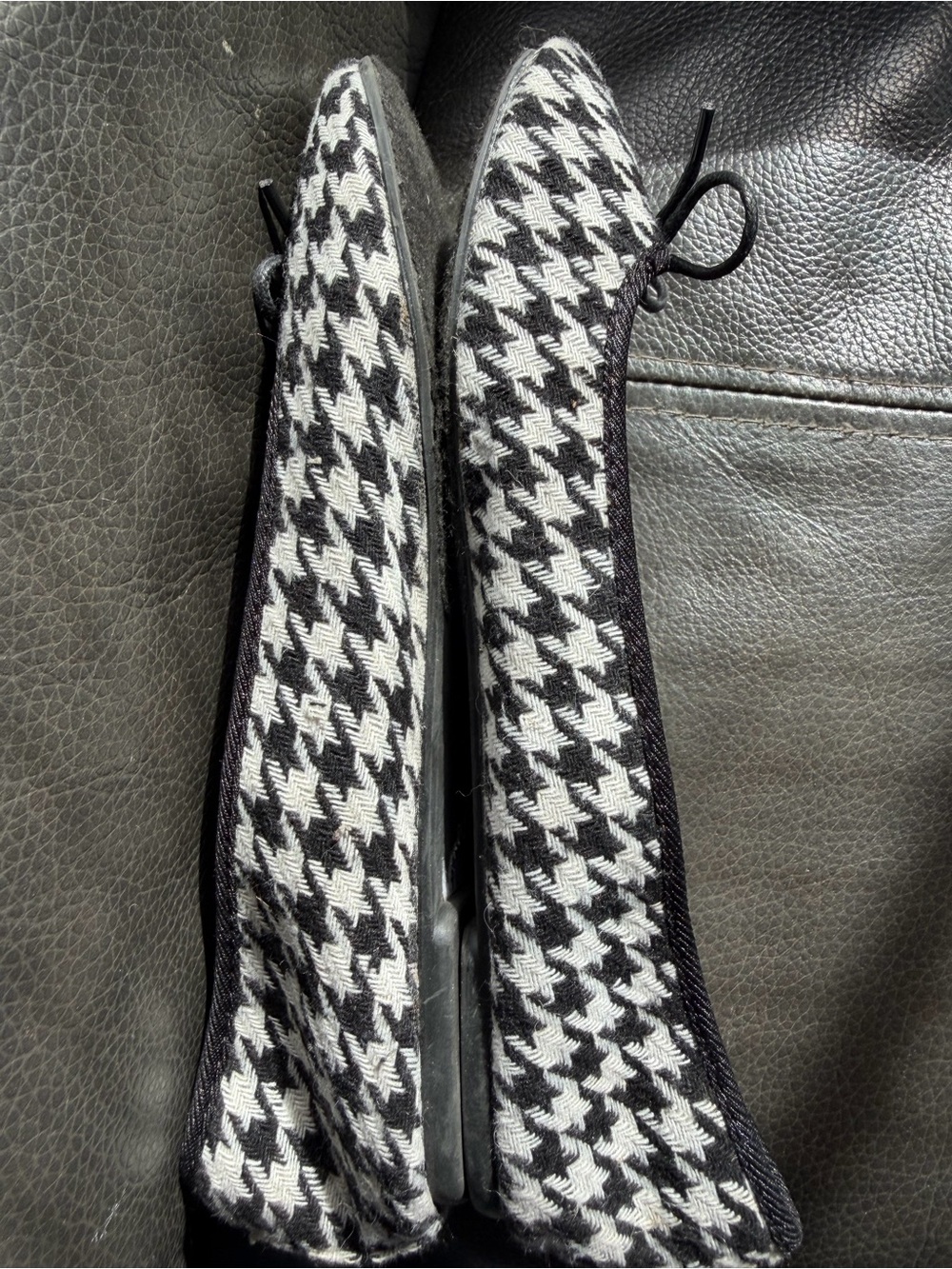 Lily Black & White Houndstooth Ballet Flats - Picture 8 of 8